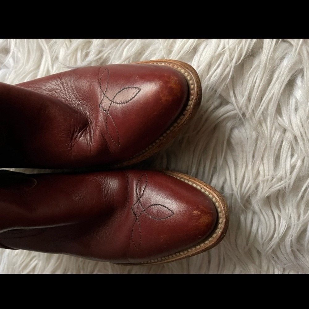 FRYE Leather Chunky Heeled Women’s 5.5 Boots - Picture 5 of 7